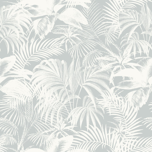 Monochrome Tapetenmotiv mit tropischem Palmenlaub⁠