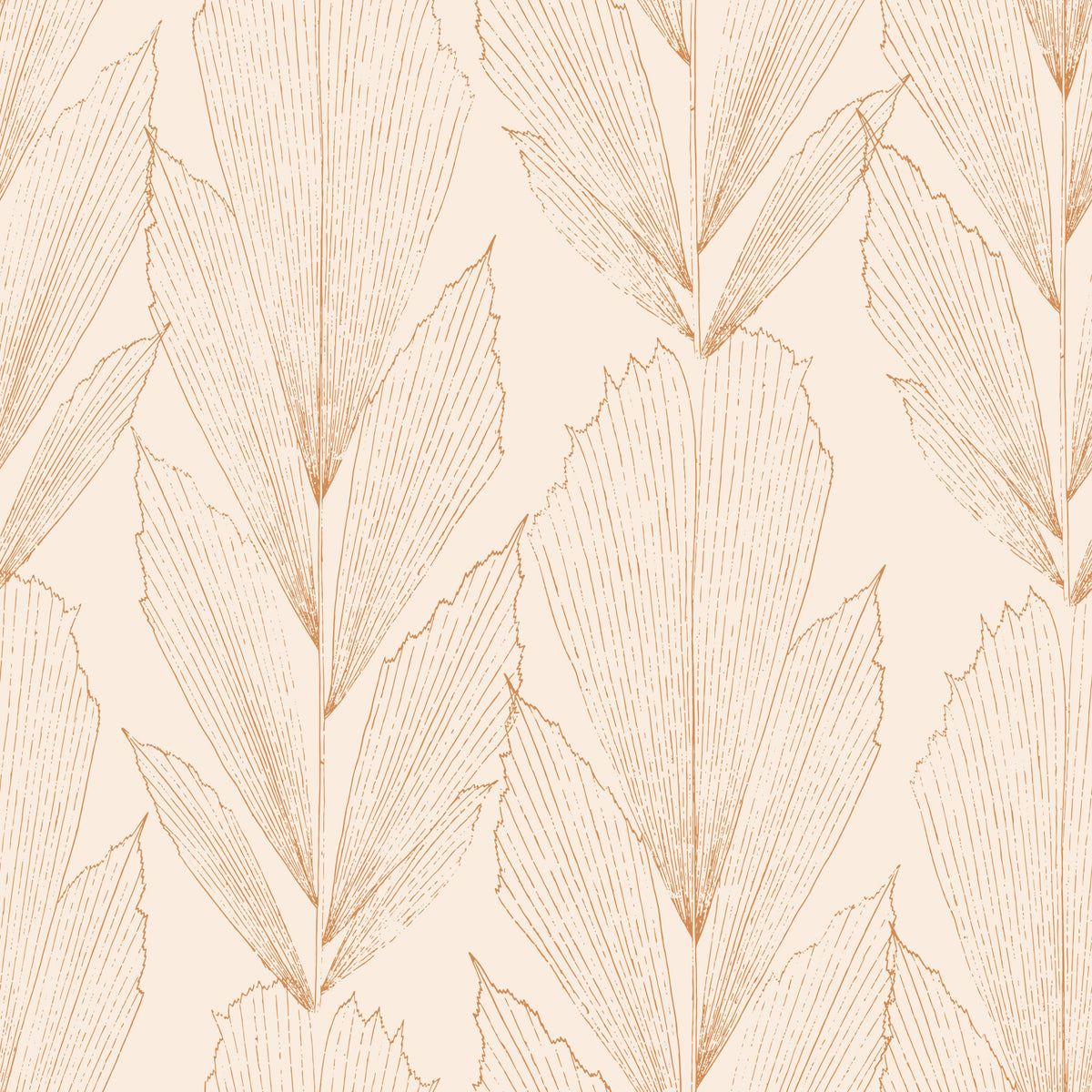 Erdige botanische Line-Art-Tapete in your room