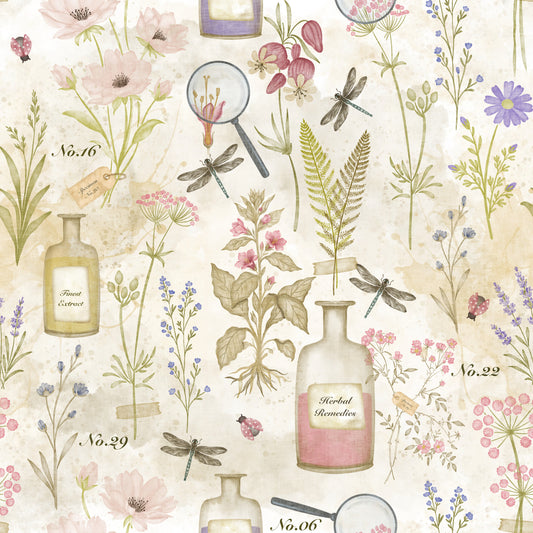 Apothecary Wildflower Sketch Wallpaper⁠