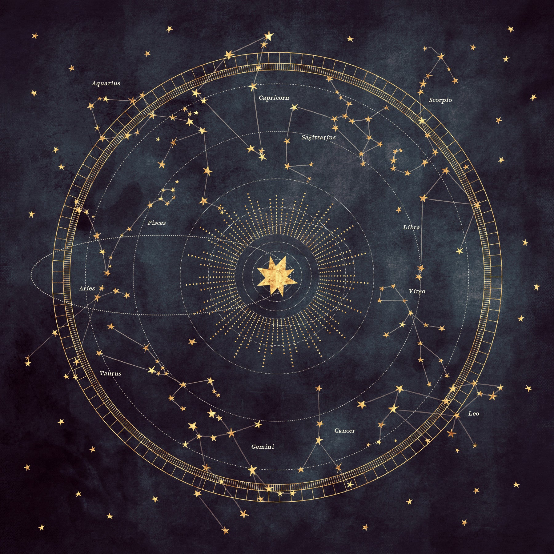 Indigo Astro Wheel Wall Mural