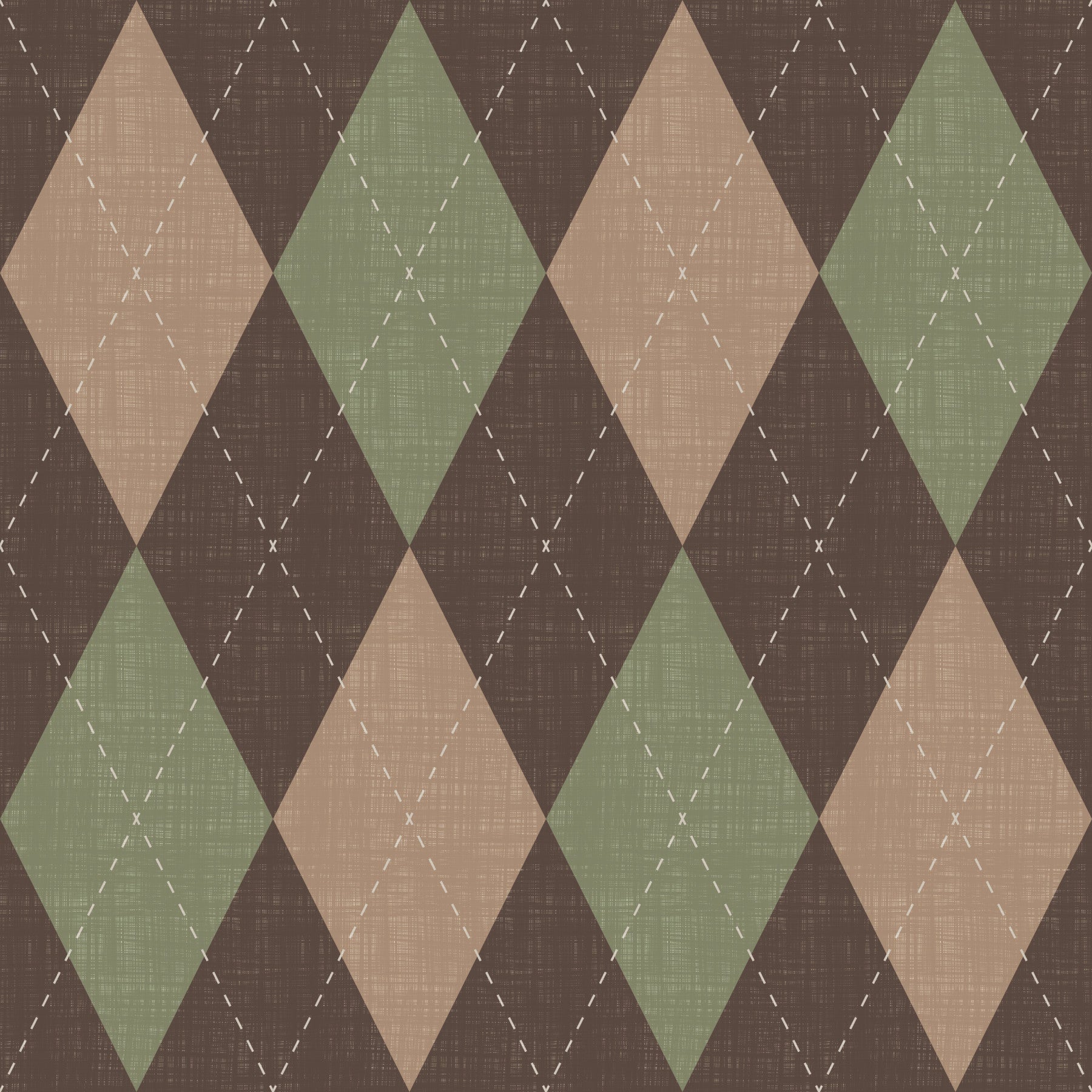 Winter Heritage – Argyle Harlequin geometrisk tidløs tapet i bløde, afdæmpede nuancer