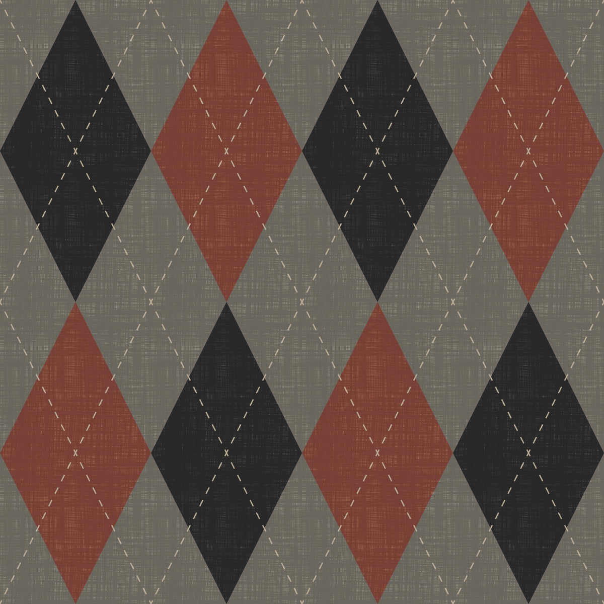 Winter Heritage – Argyle Harlekin Geometrisk Tidløs – Tapet i dyb, markant nuance