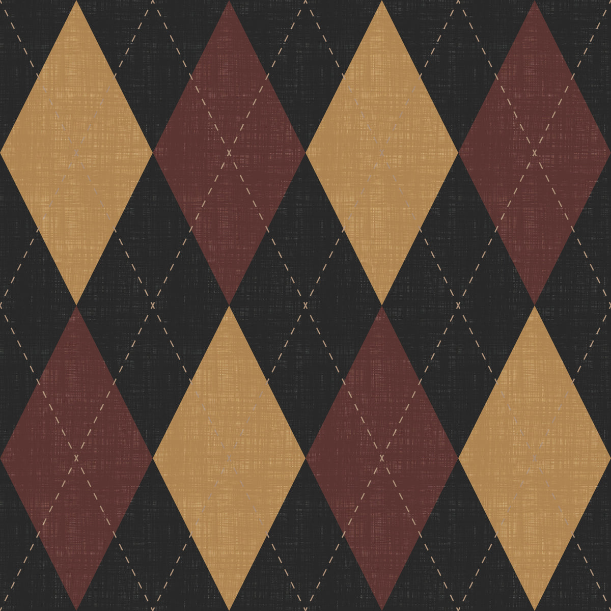 Winter Heritage - Argyle Harlequin Geometric Timeless - Dark Moody Mix Wallpaper⁠ in your room — zoomed