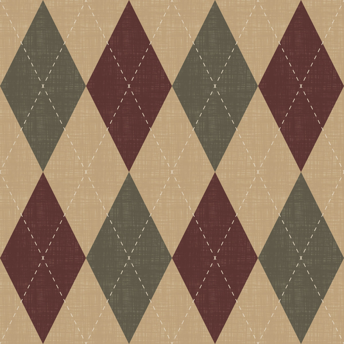 Winter Heritage – Papel de parede geométrico Argyle Harlequin intemporal – tons quentes e ricos