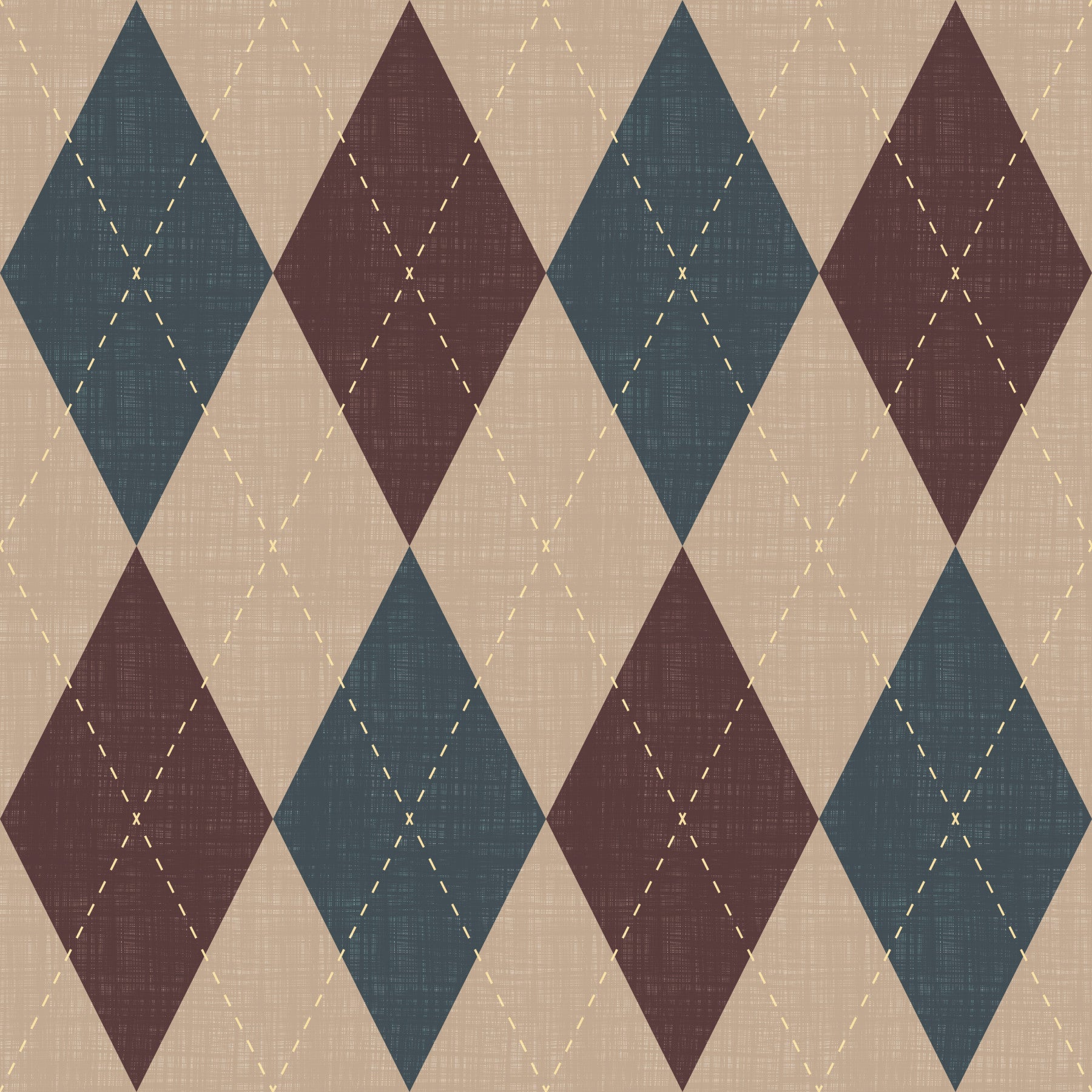 Winter Heritage - Argyle Harlequin Geometric Timeless - Crisp Cool Tone Wallpaper⁠