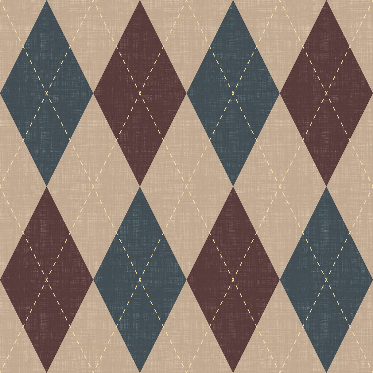 Winter Heritage - Argyle Harlequin Geometric Timeless - Crisp Cool Tone Wallpaper⁠ in your room — zoomed