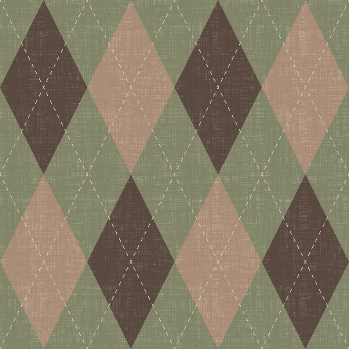 Winter Heritage - Argyle Harlequin Classic Diamond - Soft Muted Hue Wallpaper⁠ in your room