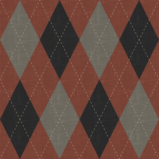 Winter Heritage - Argyle Harlequin Classic Diamond - Deep Bold Shade Wallpaper⁠