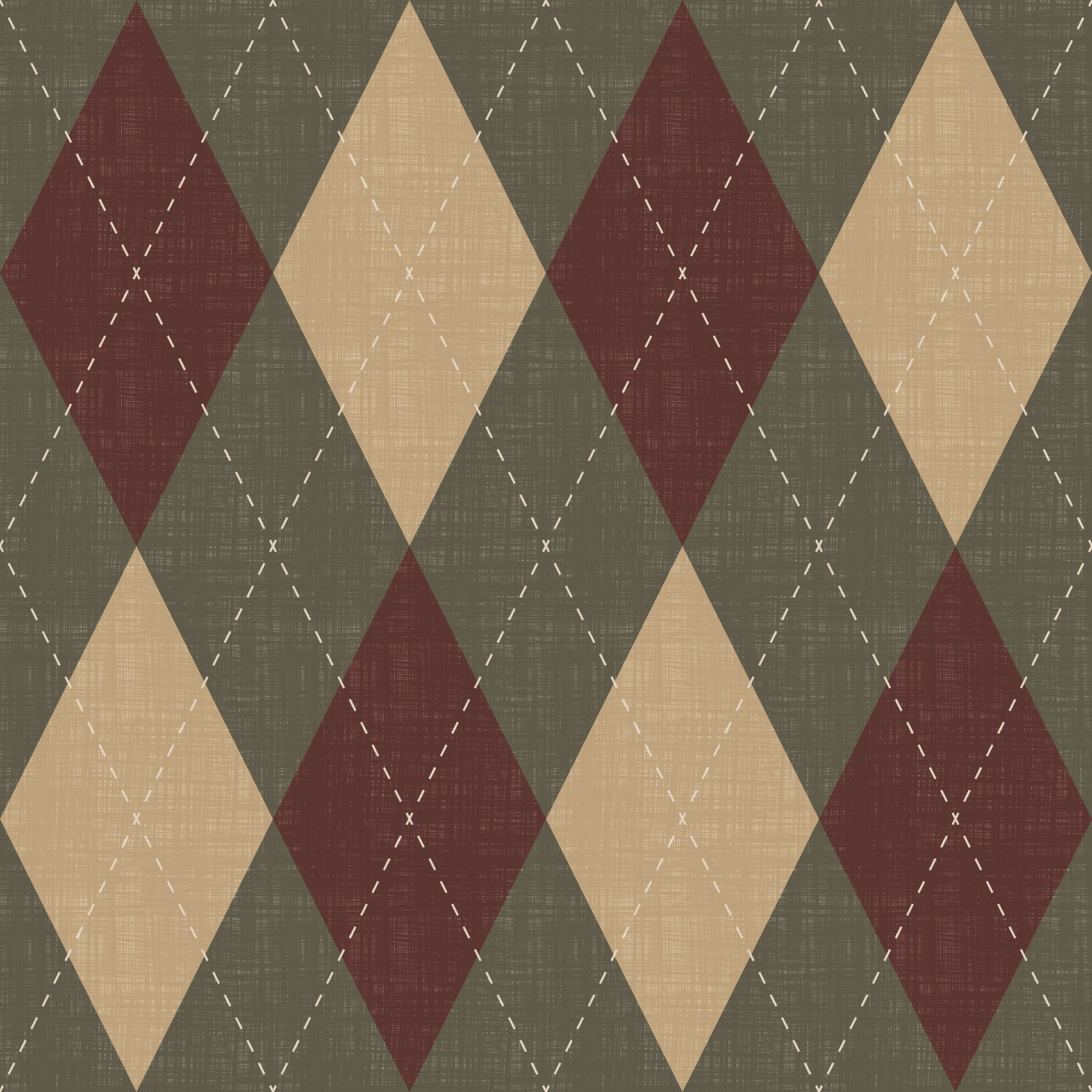 Winter Heritage - Argyle Harlequin Classic Diamond - Rich Warm Tones Wallpaper⁠