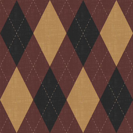 Héritage hivernal – Argyle arlequin classique à losanges – Mélange sombre et mystérieux de papier peint