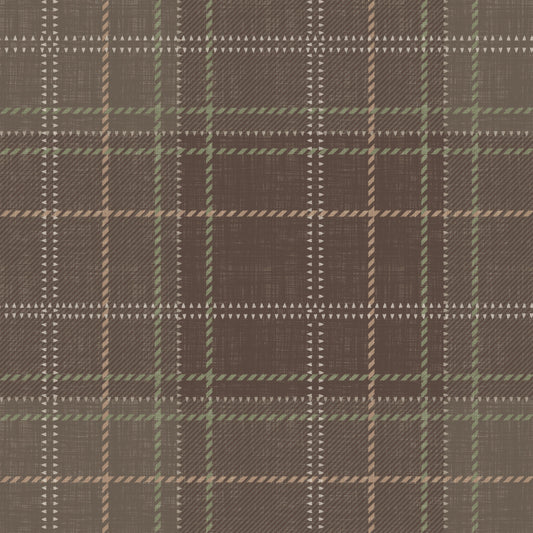 Hiver Héritage – Papier peint à motif tartan écossais en damier, mélange taupe doux
