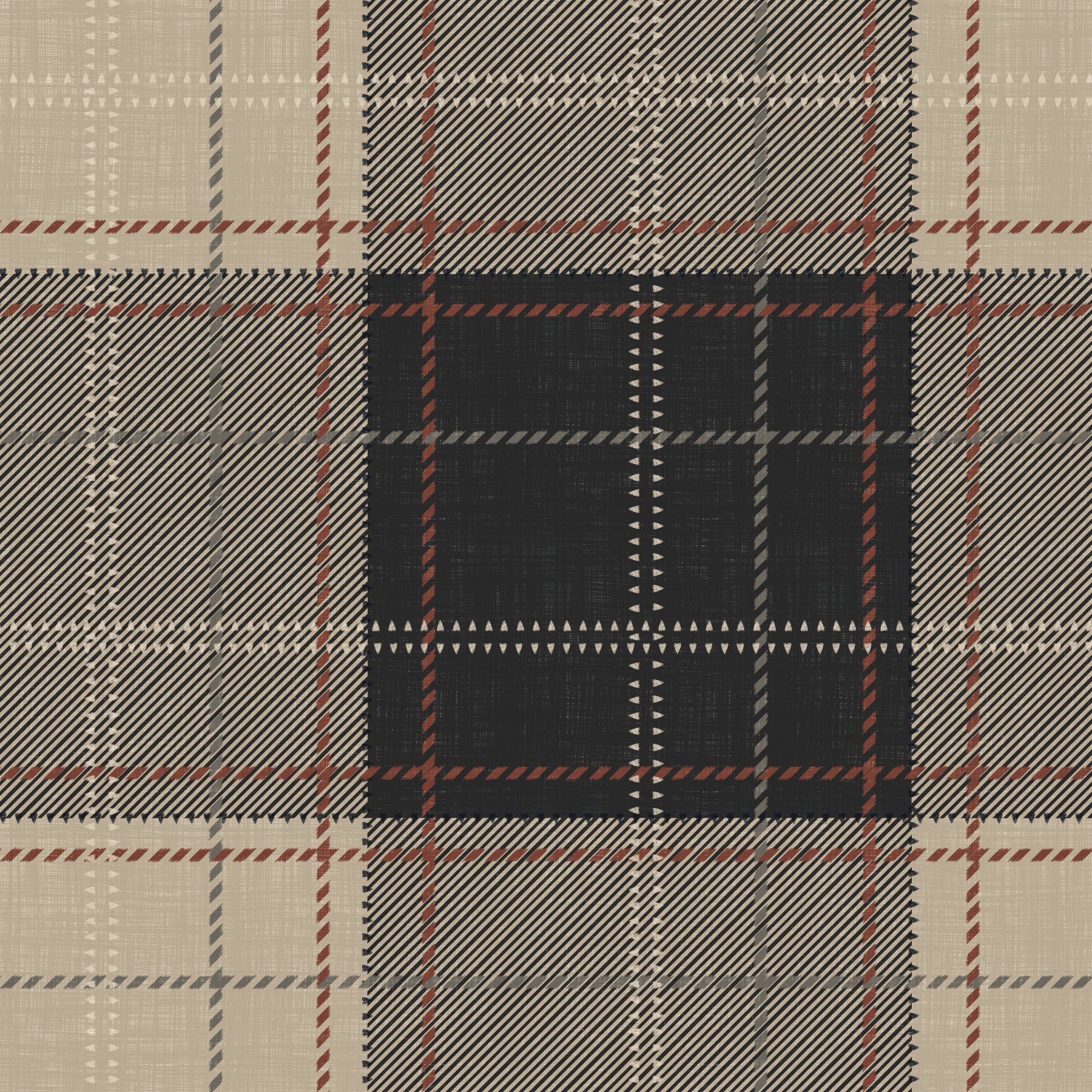 Winter Heritage - Tartan Checkerboard Plaid Block - Bold High Contrast Wallpaper⁠