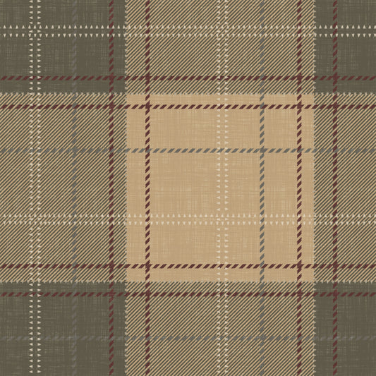 Winter Heritage – Tartan-Karomuster in warmen Erdtönen als Tapete