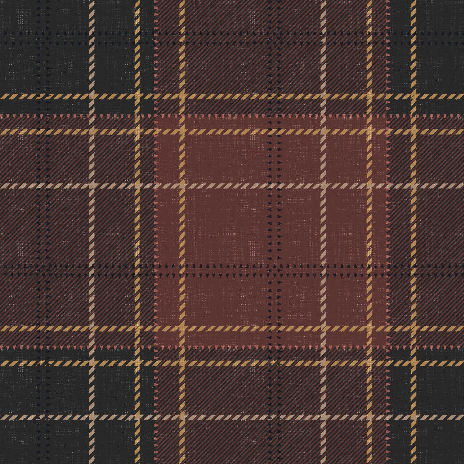Winter Heritage - Tartan Checkerboard Plaid Block - Dark Moody Tone Wallpaper⁠