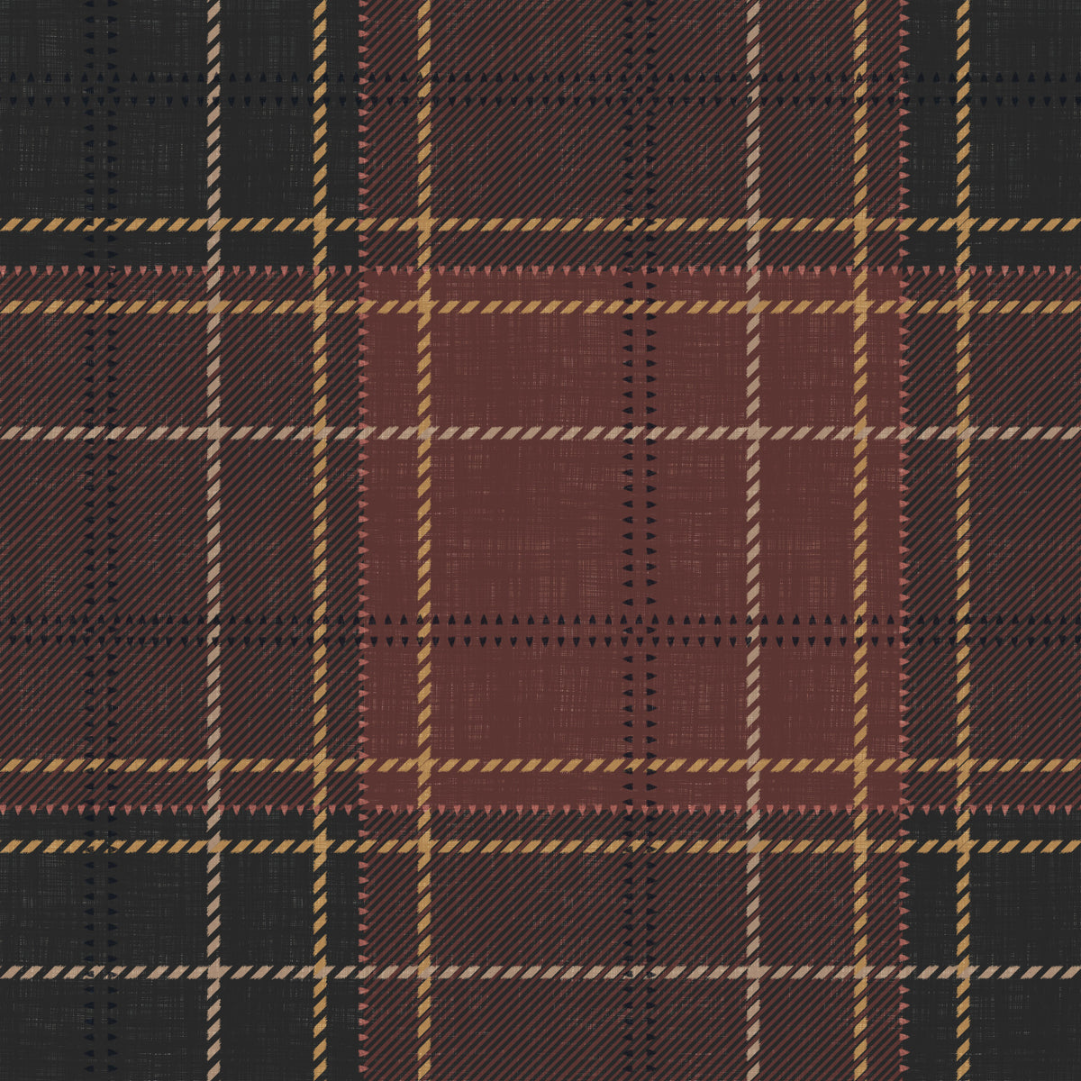 Eredità invernale - Carta da parati a blocchi scozzesi tartan a scacchiera - Tonalità scura e suggestiva in your room — zoomed