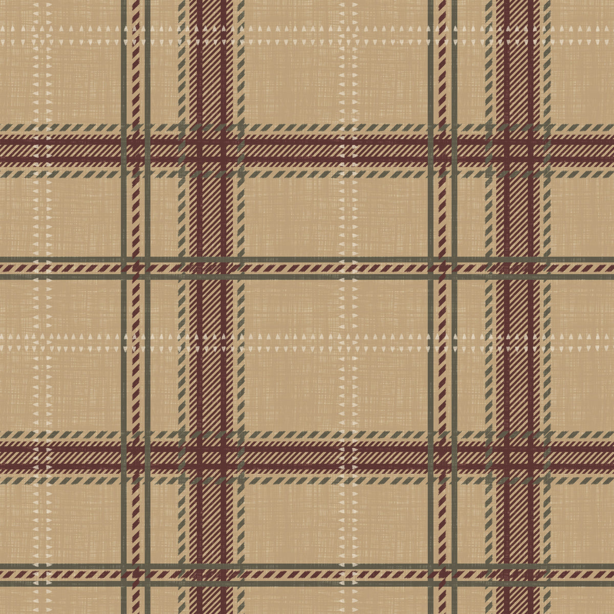 Héritage hivernal – Papier peint à carreaux tartan « Windowpane », dans une teinte terre chaude in your room