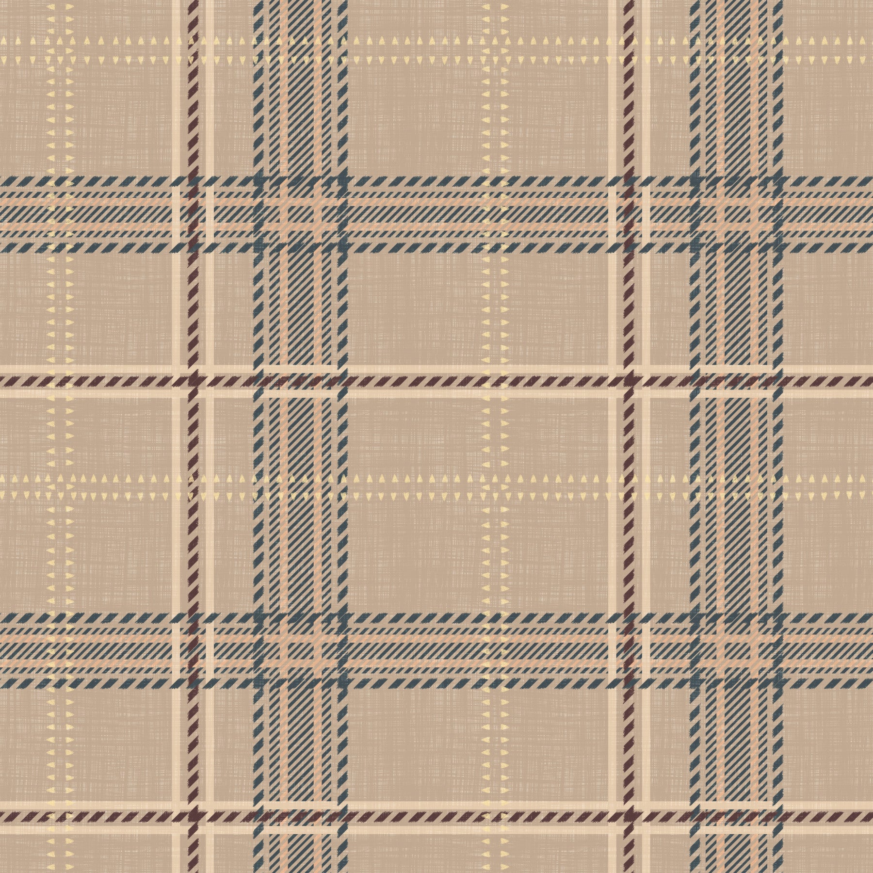 Héritage hivernal – Tartan à carreaux fenêtre – Papier peint bleu indigo vif