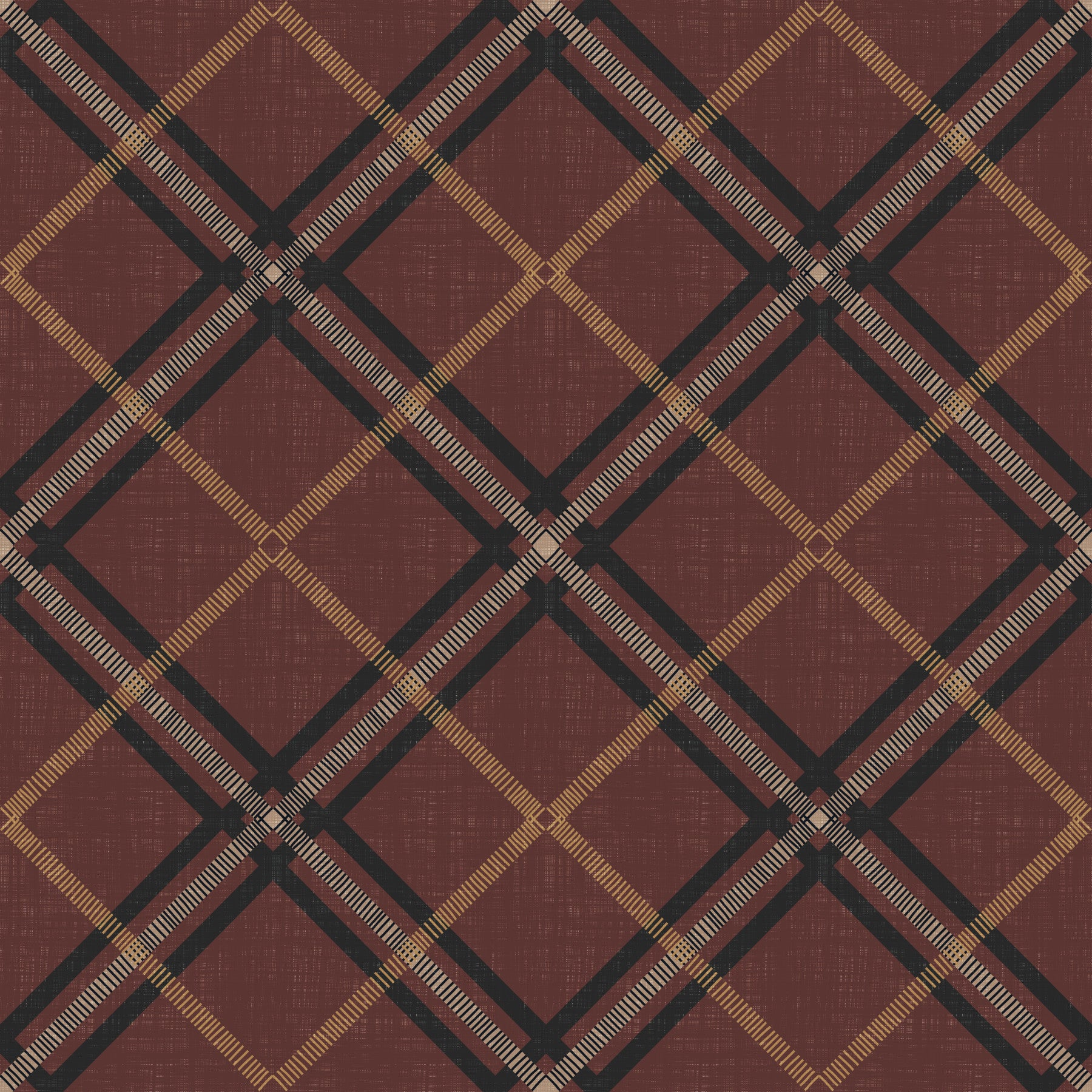 Héritage hivernal – Treillis tartan à carreaux quadrillés – Mélange sombre et mystérieux de papiers peints