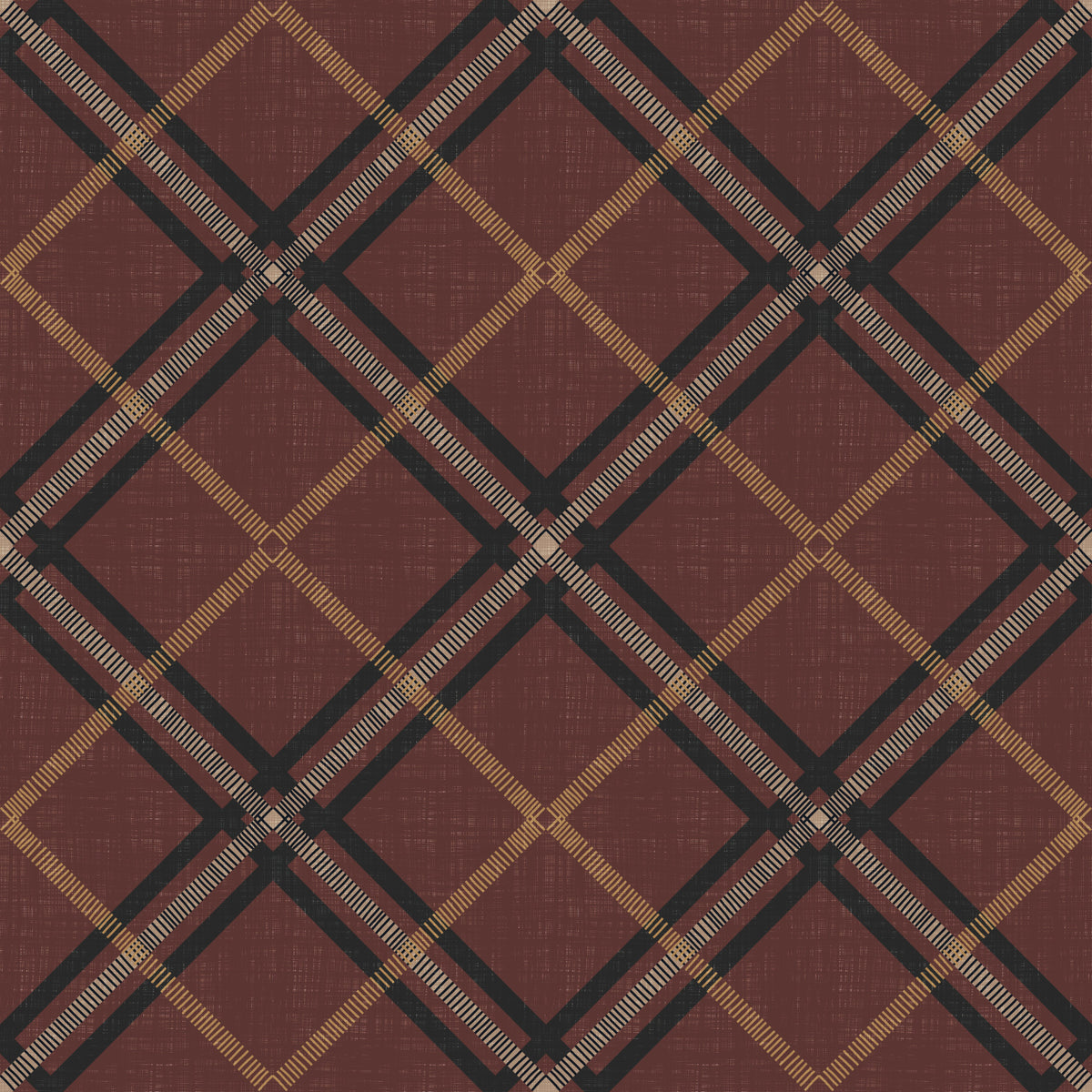 Winter Heritage – Tartan-Trellis-Karo-Raster – Dunkle, stimmungsvolle Mischung Tapete in your room