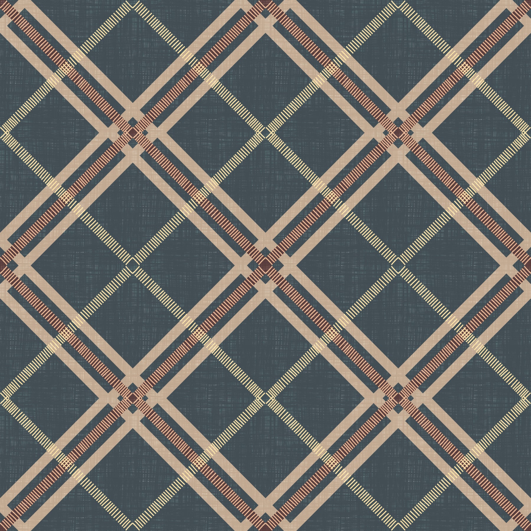 Héritage hivernal – Treillis tartan à carreaux en grille – Papier peint aux tons froids et lumineux