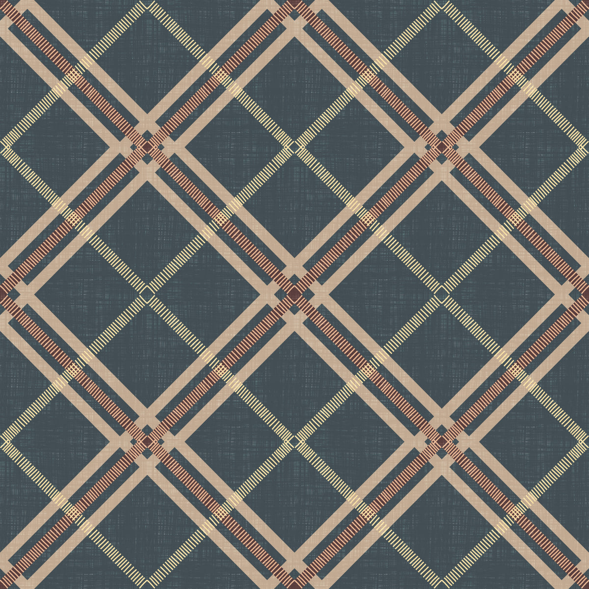 Héritage hivernal – Treillis tartan à carreaux en grille – Papier peint aux tons froids et lumineux in your room