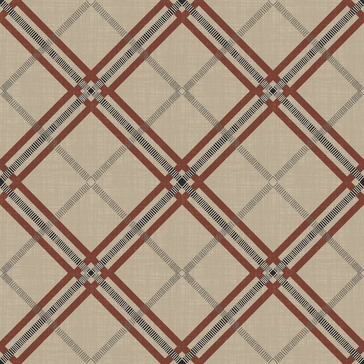 Winter Heritage - Tartan Trellis Plaid Grid - Deep Bold Shade Wallpaper⁠ in your room