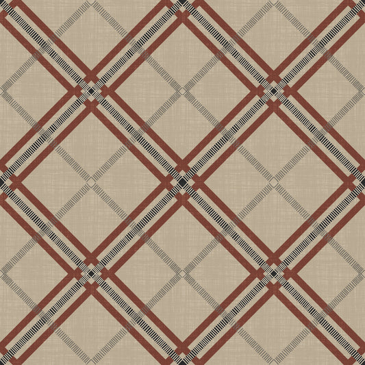 Winter Heritage – Tartan-Gitter-Karo-Raster – Tapete in tiefem, kräftigem Farbton