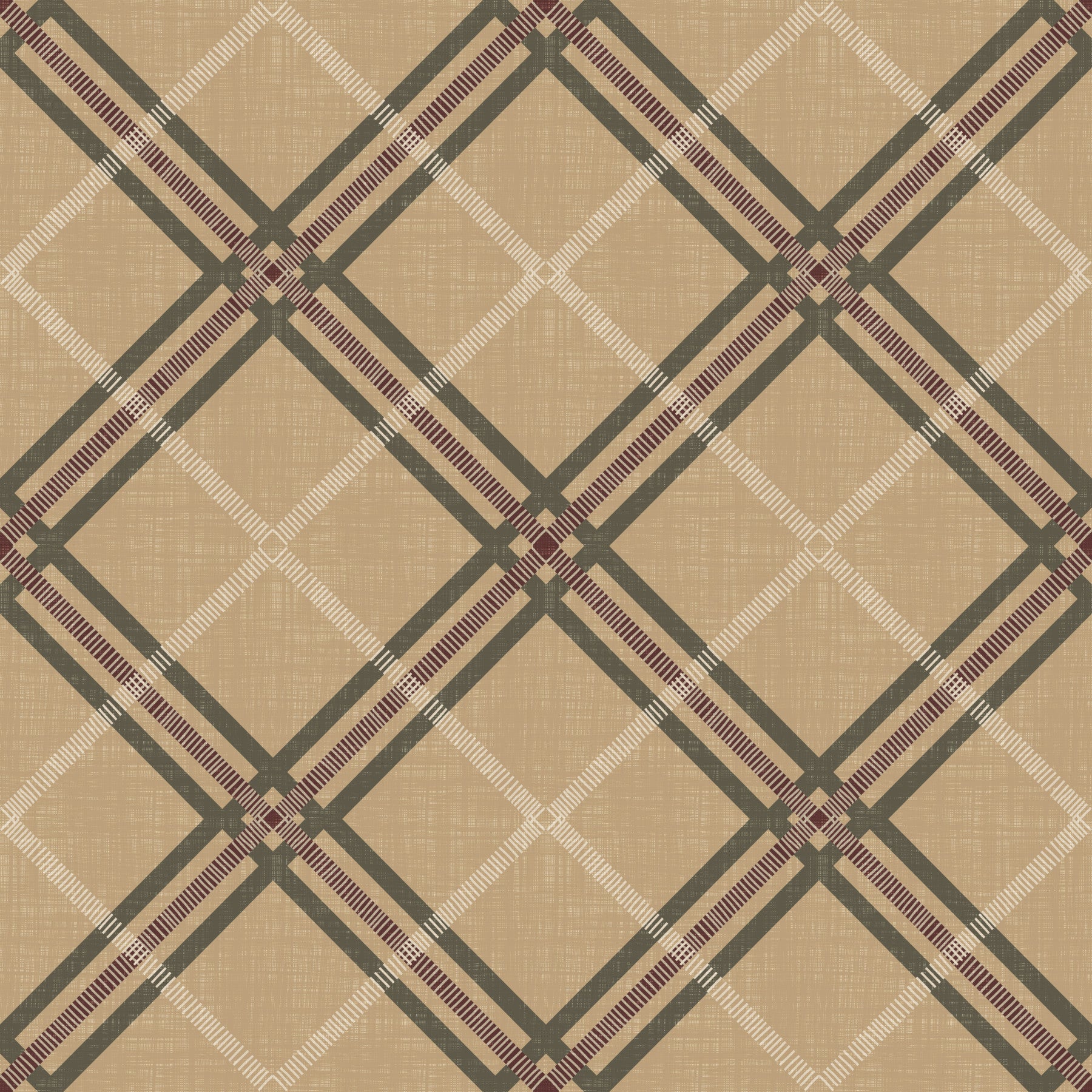 Héritage hivernal – Papier peint à carreaux tartan en treillis quadrillé, aux tons chauds et riches