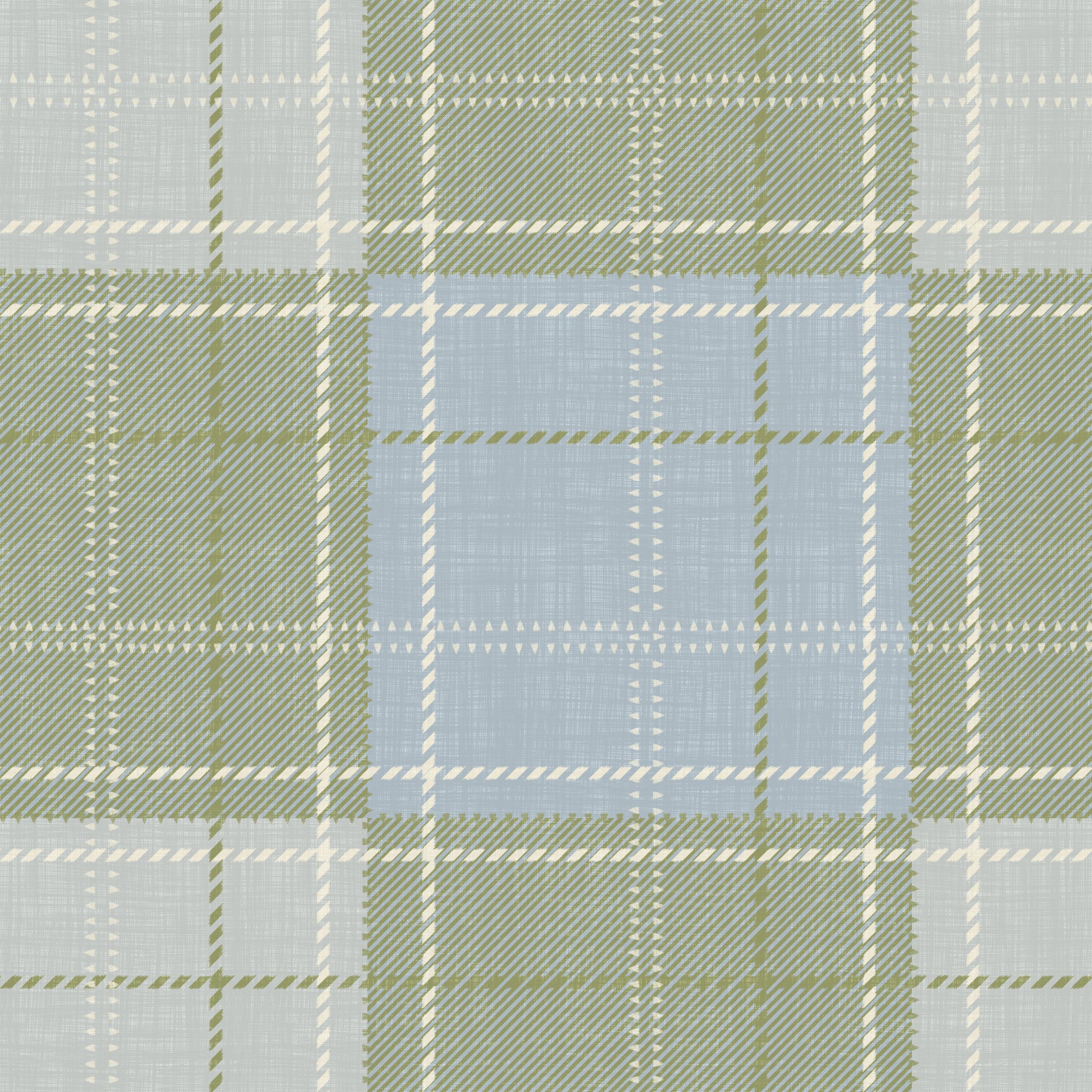 Heritage Plaid – Tartan-ruudullinen pellava – Niitynvihreä ja sininen tapetti