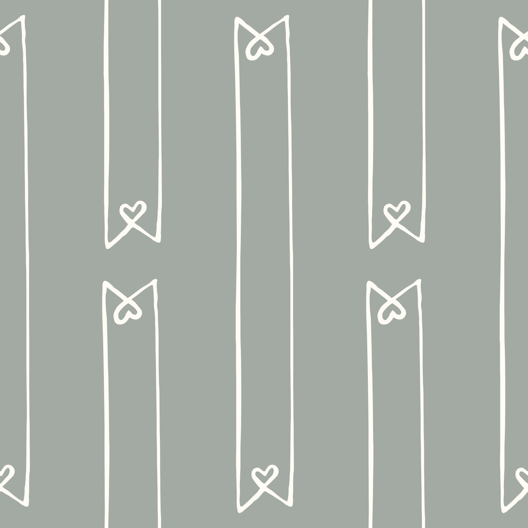 Minimalistische Tapete mit Herz-, Band- und Streifenmuster