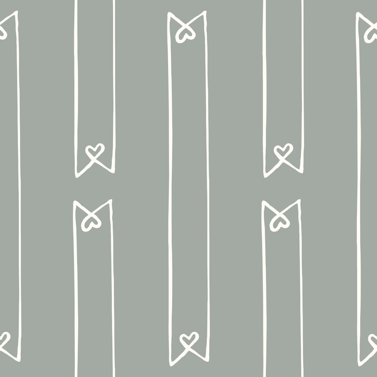 Minimalist Heart Ribbon Stripe Wallpaper⁠ in your room — zoomed
