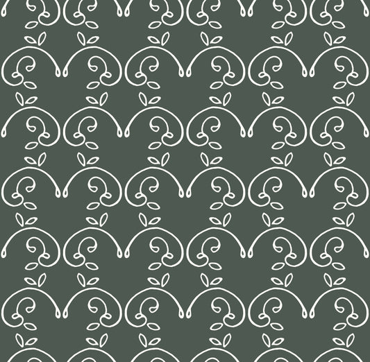 Sage Green Organic Arch Pattern Wallpaper⁠