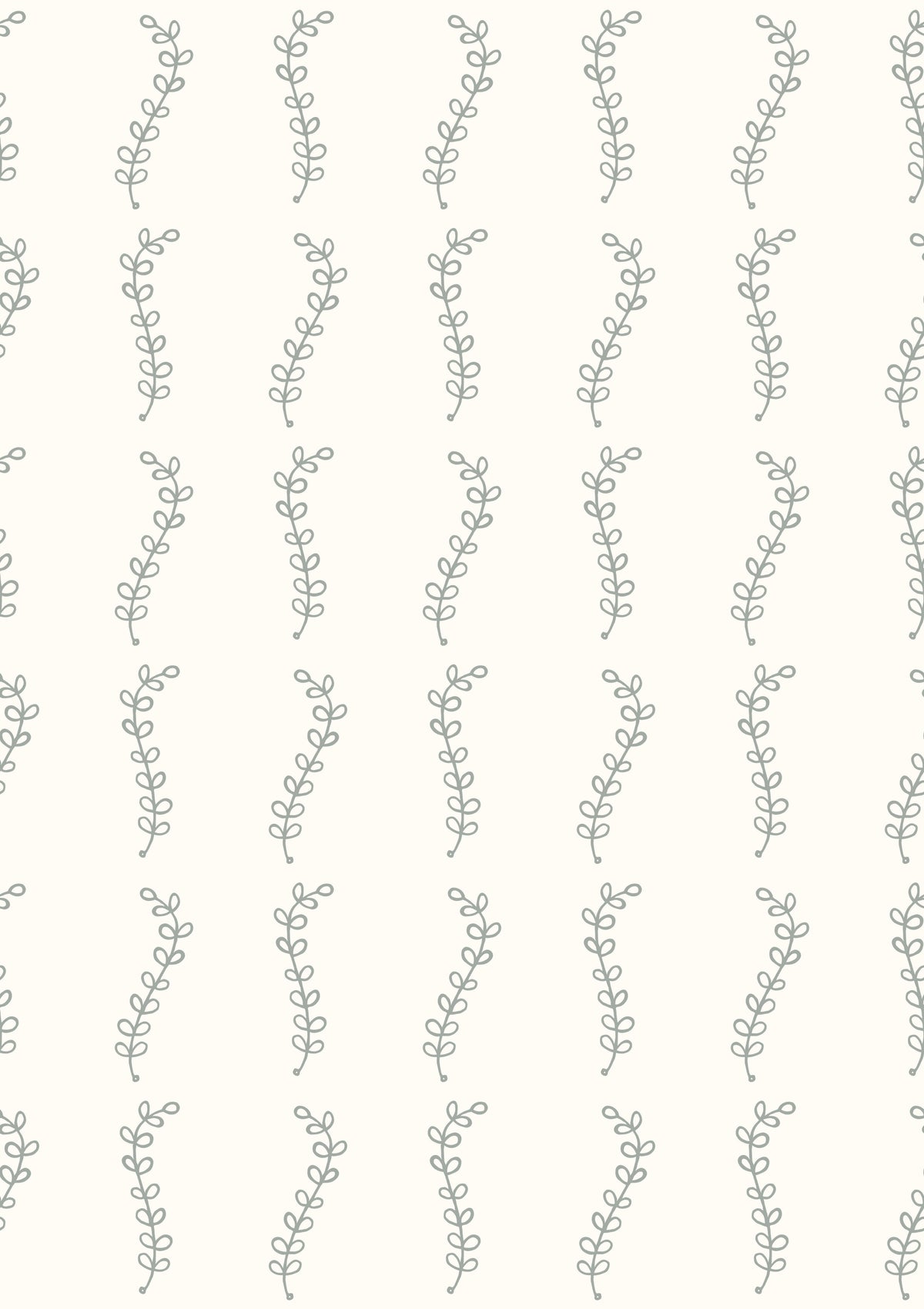 Minimalistisk tapet med salviegrønne bladgrene in your room — zoomed