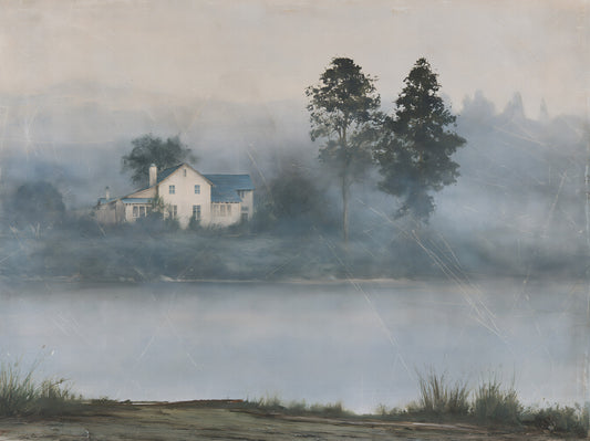Fresque murale « Retraite sur le rivage par un matin brumeux »