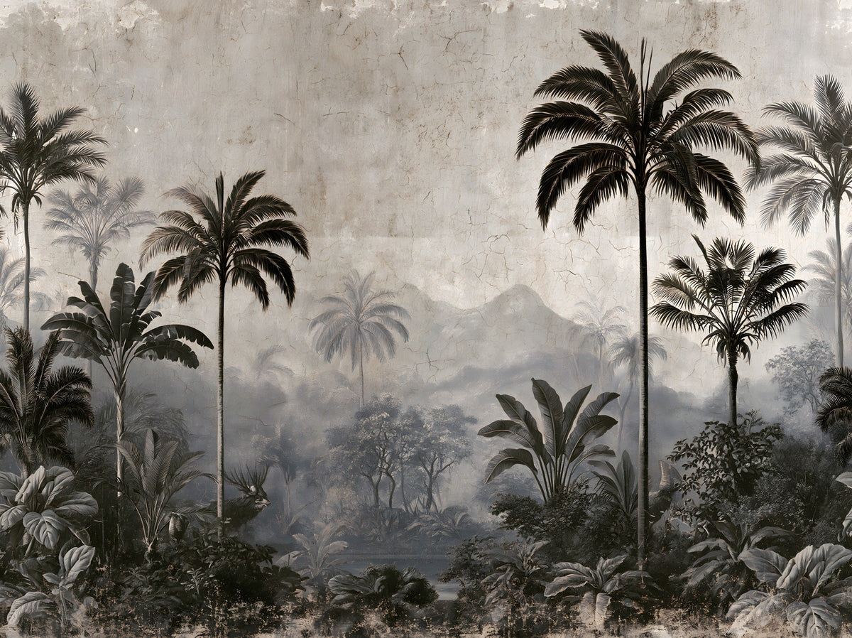 Vintage’na fototapeta ścienna „Palm Grove Mist”