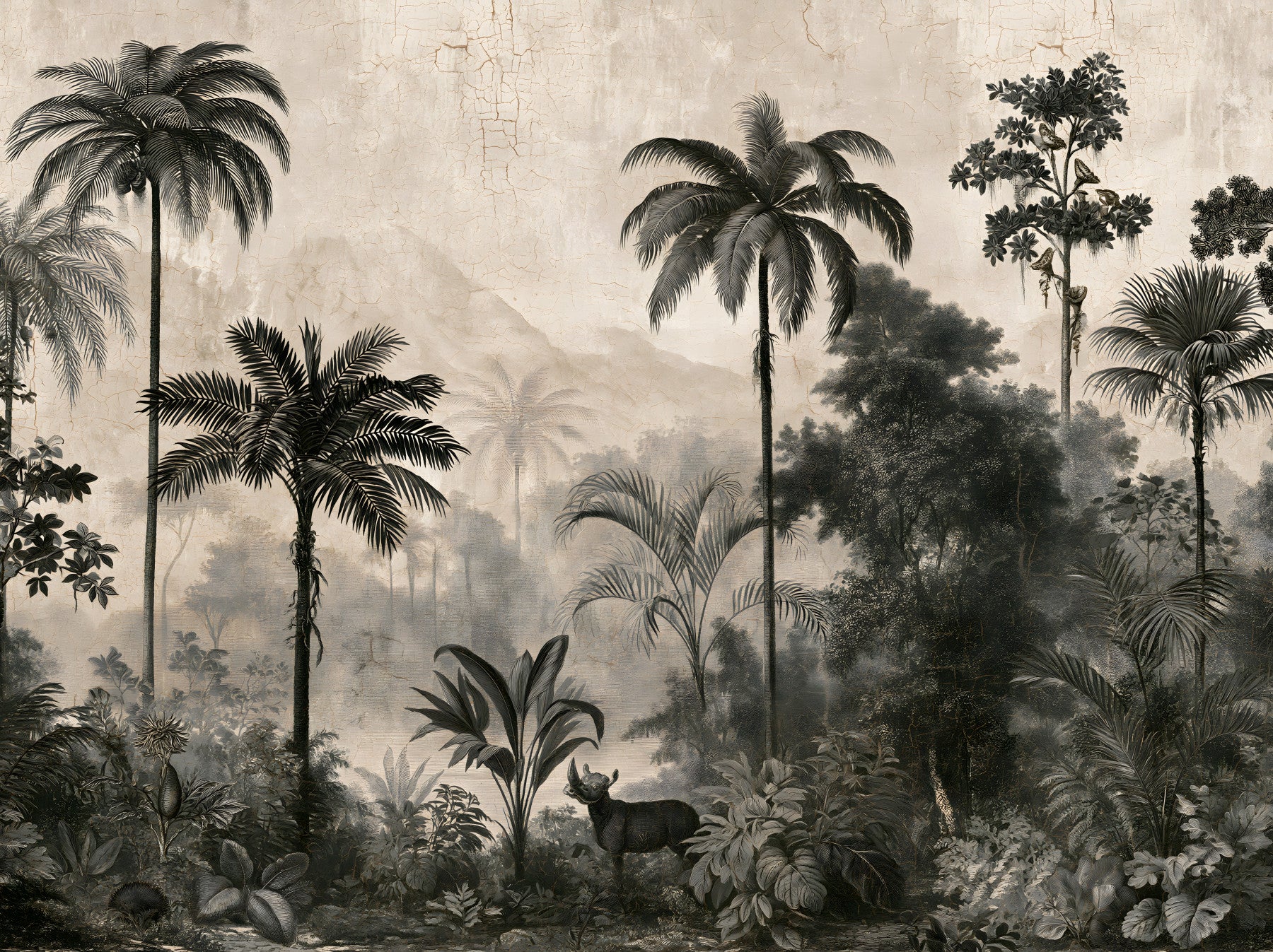Monochromes Wandbild „Tropische Expedition“