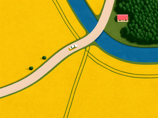 Wandgemälde „Landstraße durch goldene Felder“