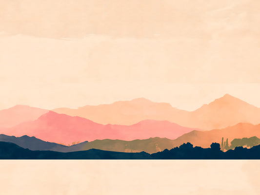 Wandbild „Ruhige Berggipfel im Sonnenuntergang“