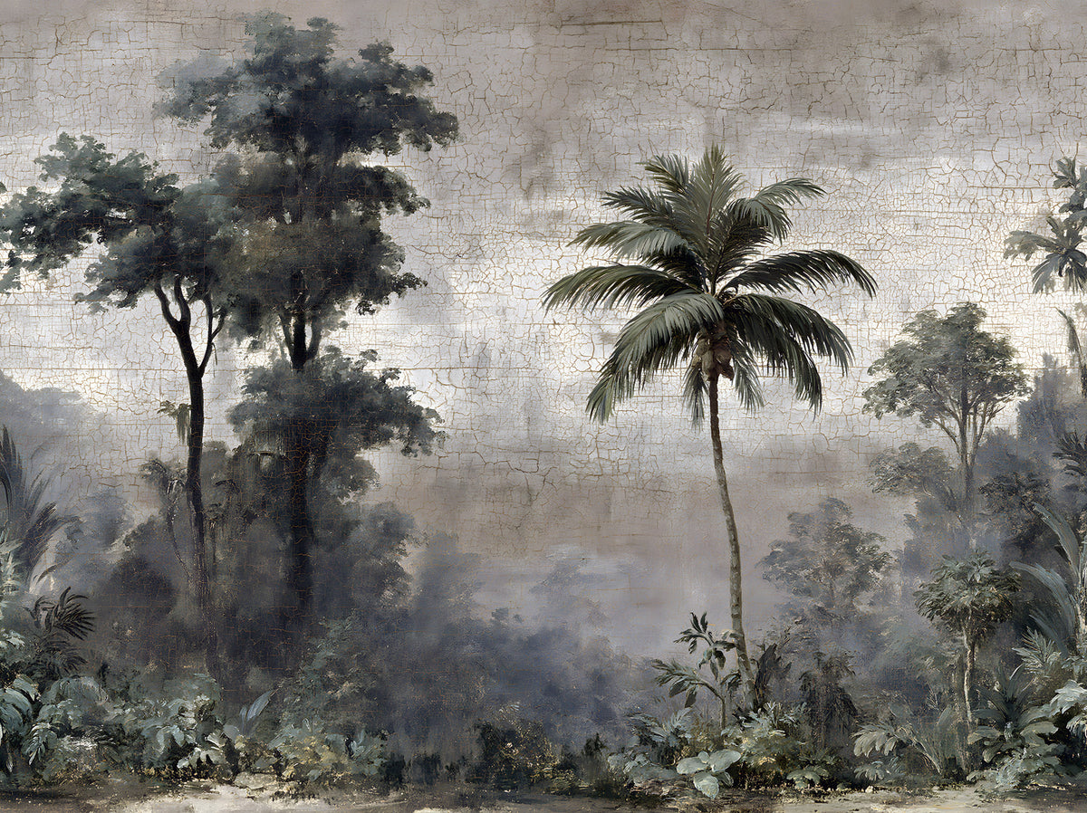 Fresque murale vintage d’évasion dans une jungle tropicale