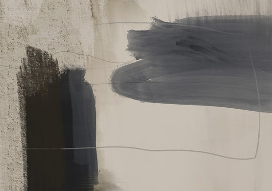 Brushed Silence - blue-grey-abstract Wall Mural