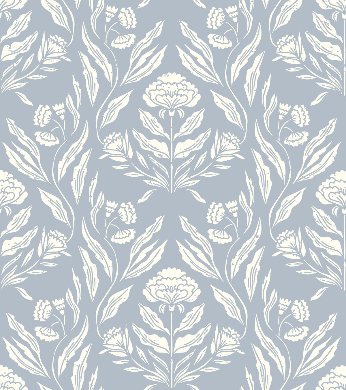 Papier peint floral damassé à impression artisanale in your room