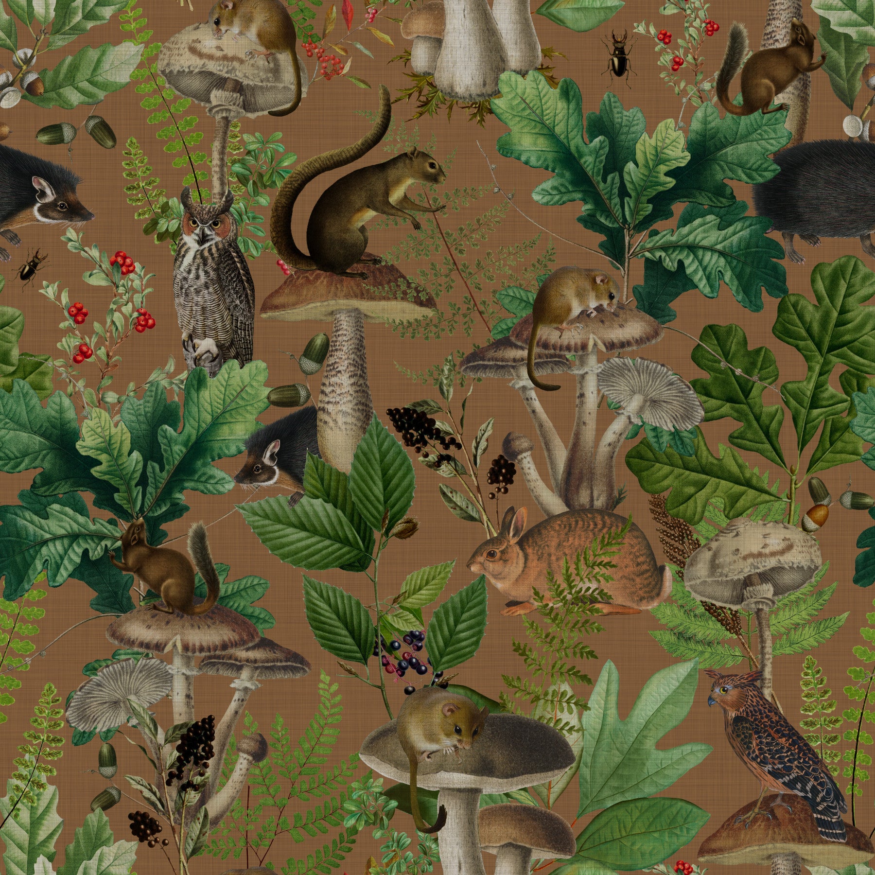 Tapete „Verzauberter Wald“ mit Waldtieren⁠