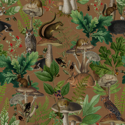 Tapete „Verzauberter Wald“ mit Waldtieren⁠