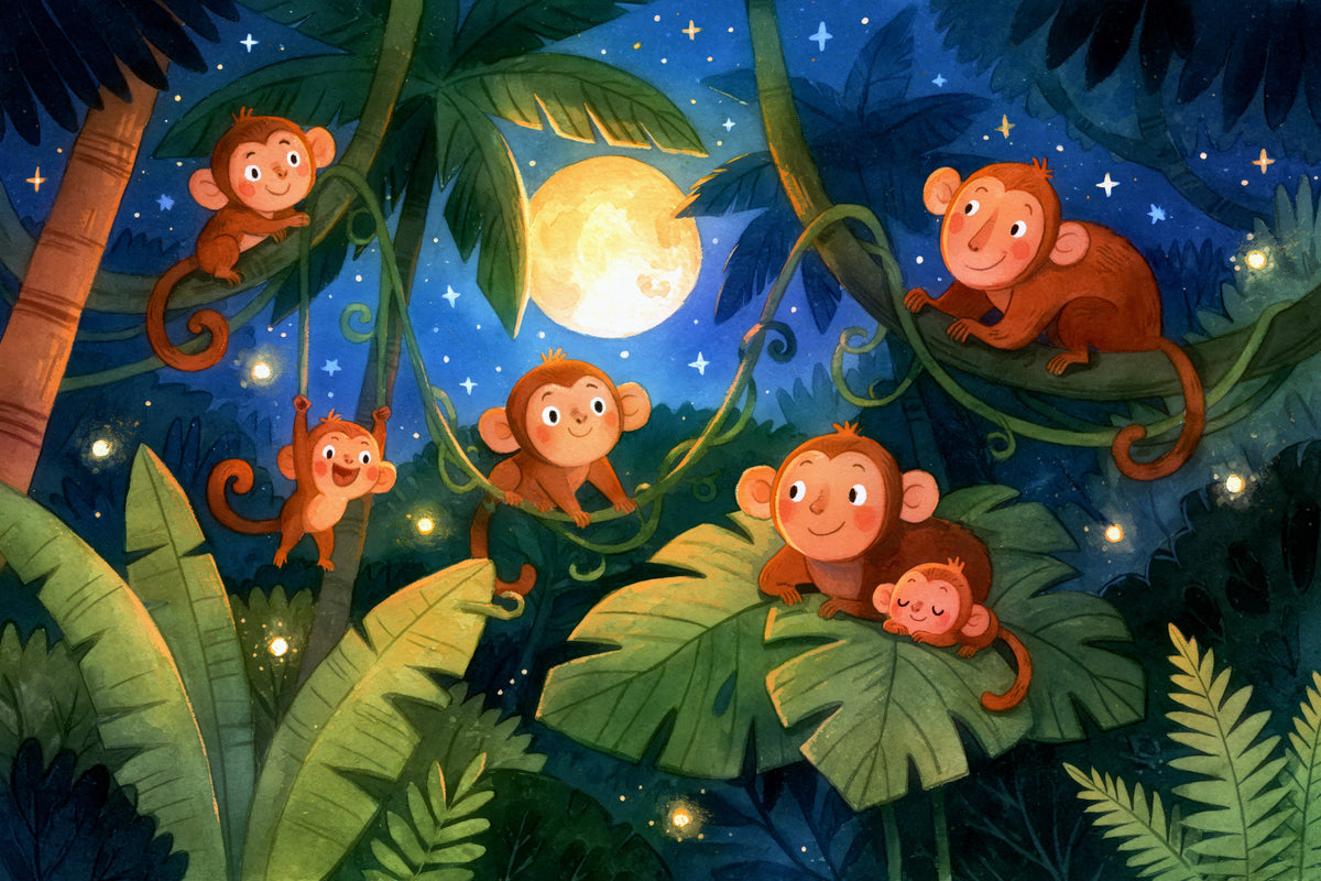Mural de Parede Paraíso dos Macacos na Selva Estrelada