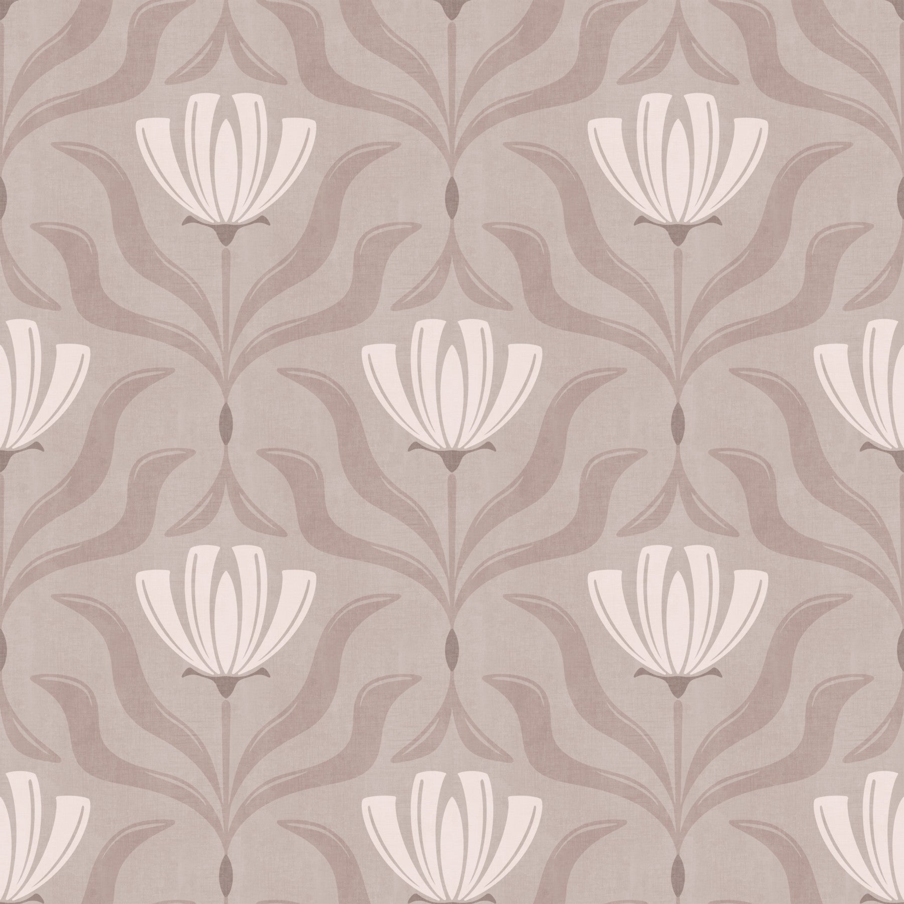 Papier peint botanique floral minimaliste taupe⁠
