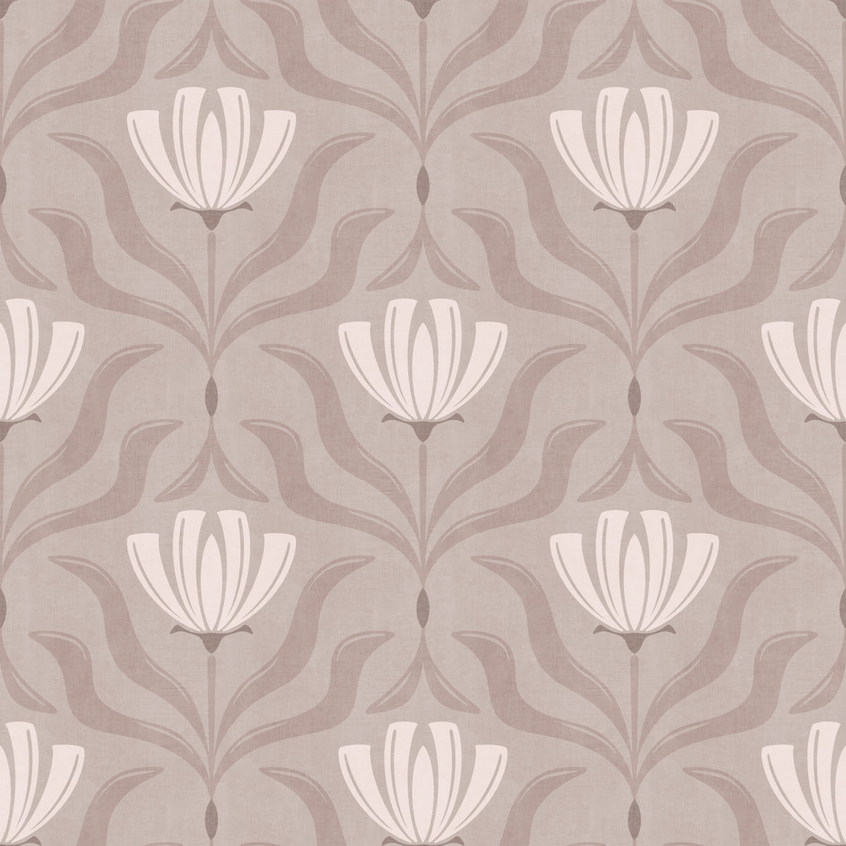 Minimalist Botanical Blossom Taupe Wallpaper⁠