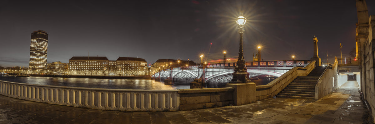 Riverside Nocturne Architecture Wall Mural in your room — zoomed