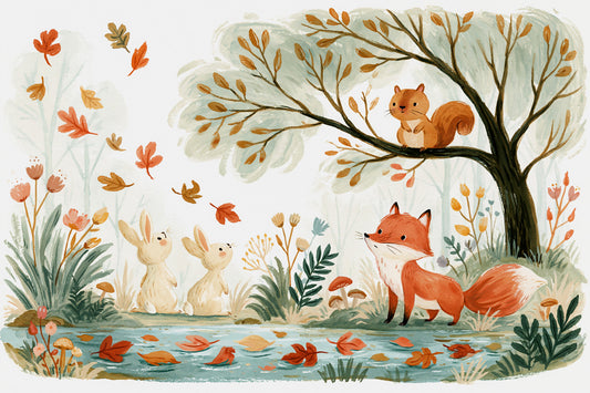 Wandbild „Herbstliche Waldfreunde“