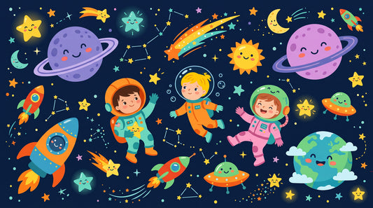 Wandbild „Weltraumabenteuer der kleinen Astronauten“