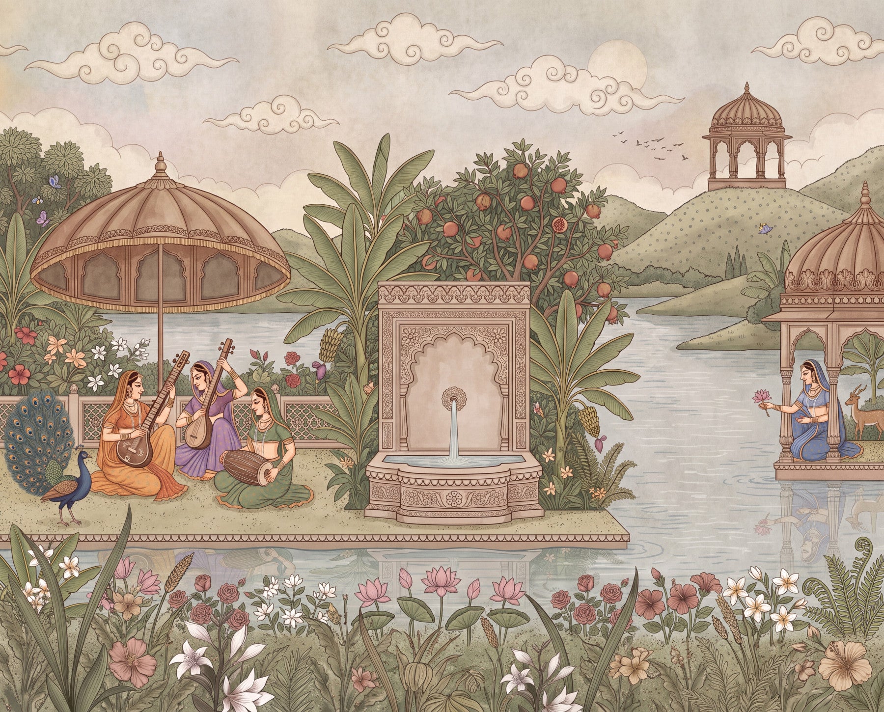 Fresque murale Le jardin enchanté de Raag-RJM08